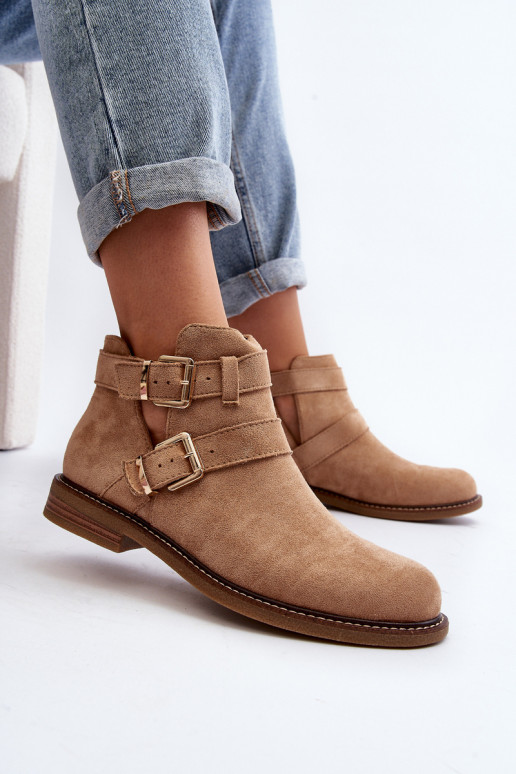 Sieviešu puszābaki ar platiem papēžiem Ar svītrām smilšu krāsas Melviana