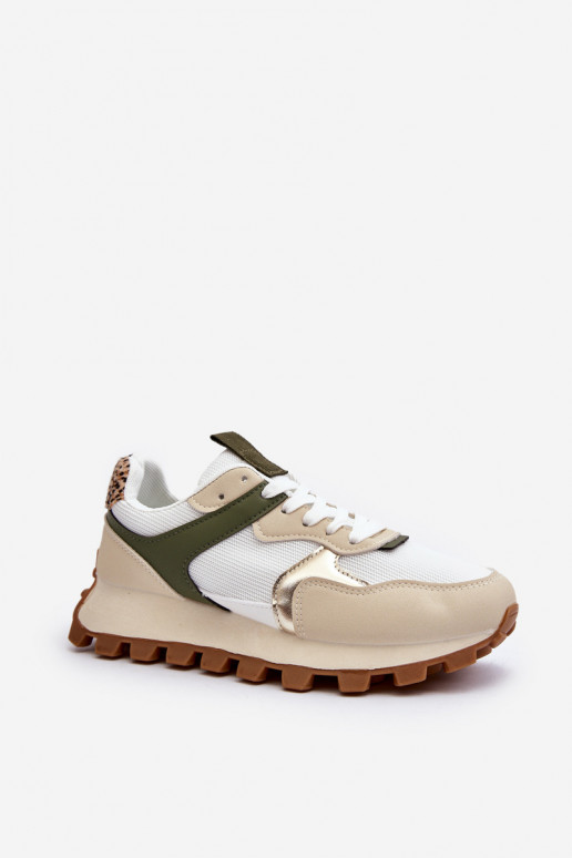 Sneakers modeļa apavi sporta apavi smilšu krāsas-Zaļas krāsas Ralita Sneakers modeļa apavi sporta apavi smilšu krāsas-Zaļas krāsas Ralita