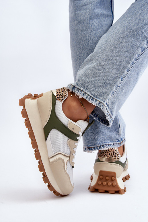 Sneakers modeļa apavi sporta apavi smilšu krāsas-Zaļas krāsas Ralita Sneakers modeļa apavi sporta apavi smilšu krāsas-Zaļas krāsas Ralita