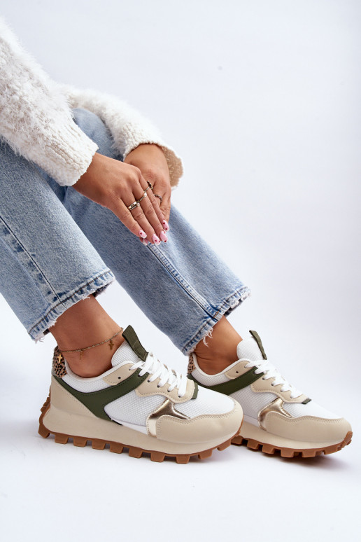Sneakers modeļa apavi sporta apavi smilšu krāsas-Zaļas krāsas Ralita Sneakers modeļa apavi sporta apavi smilšu krāsas-Zaļas krāsas Ralita