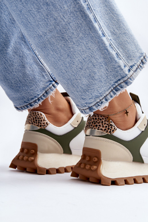 Sneakers modeļa apavi sporta apavi smilšu krāsas-Zaļas krāsas Ralita Sneakers modeļa apavi sporta apavi smilšu krāsas-Zaļas krāsas Ralita