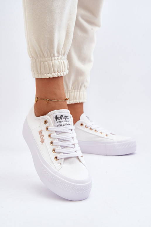 Sieviešu apavi ar platformu Lee Cooper LCW-24-31-2725 baltas krāsas