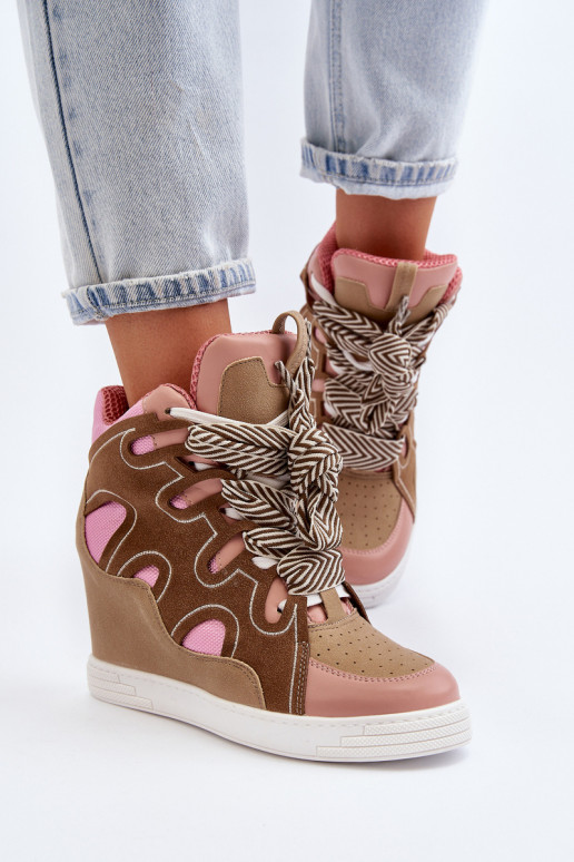 Sneakers modeļa apavi Rozā krāsas Leoppa Sneakers modeļa apavi Rozā krāsas Leoppa
