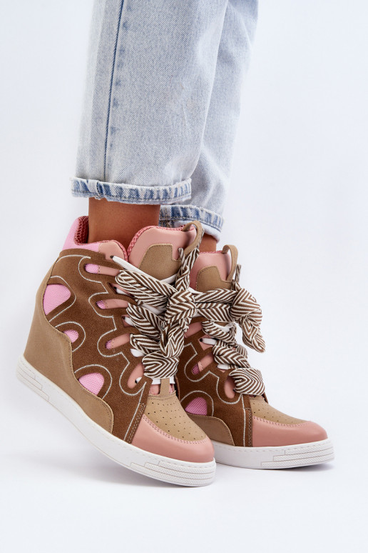Sneakers modeļa apavi Rozā krāsas Leoppa Sneakers modeļa apavi Rozā krāsas Leoppa