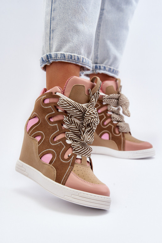 Sneakers modeļa apavi Rozā krāsas Leoppa Sneakers modeļa apavi Rozā krāsas Leoppa