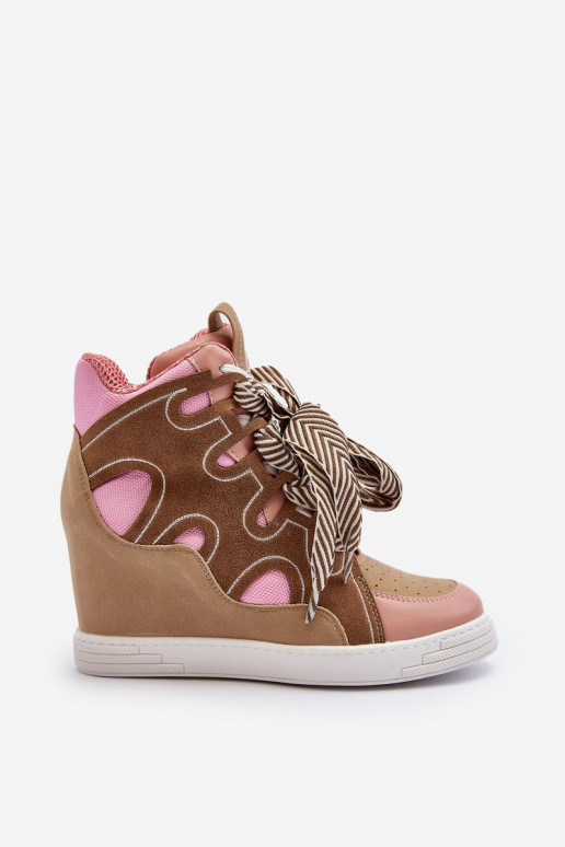 Sneakers modeļa apavi Rozā krāsas Leoppa Sneakers modeļa apavi Rozā krāsas Leoppa