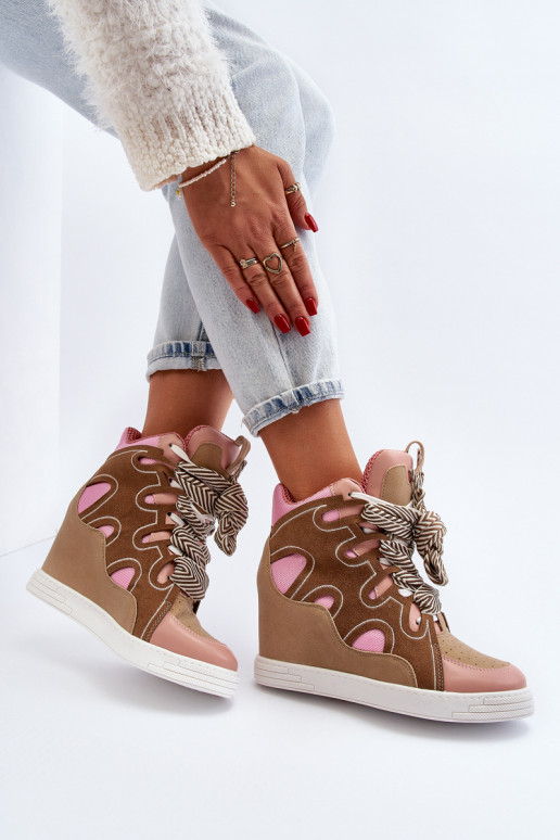 Sneakers modeļa apavi Rozā krāsas Leoppa Sneakers modeļa apavi Rozā krāsas Leoppa