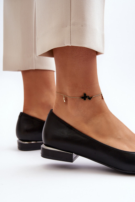 Balerīnas ar sprādzēm Sergio Leone BL203 melnas krāsas Balerīnas ar sprādzēm Sergio Leone BL203 melnas krāsas