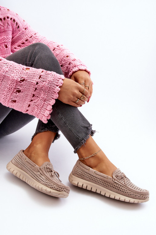 sieviešu mokasīni ar bantītēm smilšu krāsas Reece