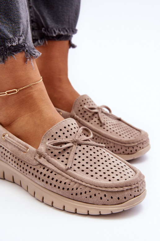 sieviešu mokasīni ar bantītēm smilšu krāsas Reece