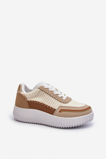 Sneakers modeļa apavi ar platformu smilšu krāsas Redala