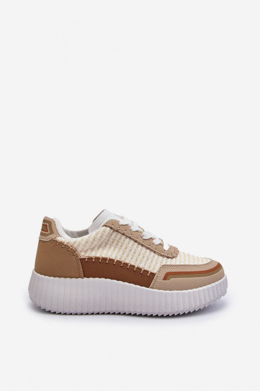 Sneakers modeļa apavi ar platformu smilšu krāsas Redala Sneakers modeļa apavi ar platformu smilšu krāsas Redala