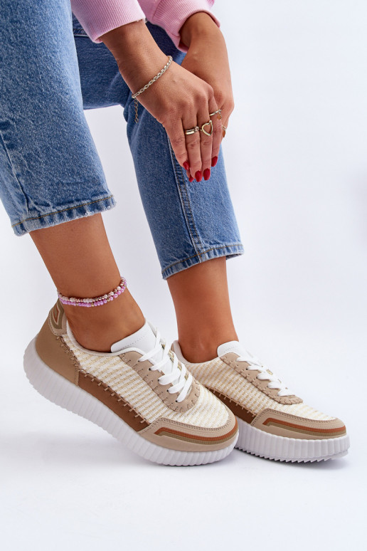 Sneakers modeļa apavi ar platformu smilšu krāsas Redala Sneakers modeļa apavi ar platformu smilšu krāsas Redala