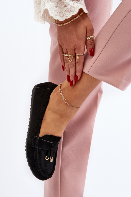 zamšādas Klasiska modeļa Mokasīni melnas krāsas Ontala