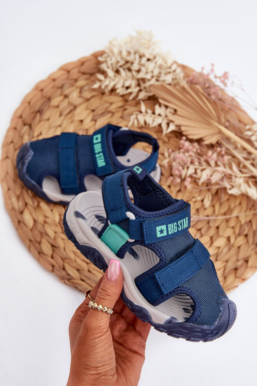 sandales bērnu ar lipīgām aizdarēm Big Star NN374236 tumši zilas krāsas sandales bērnu ar lipīgām aizdarēm Big Star NN374236 tumši zilas krāsas