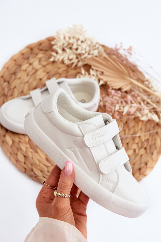 Bērnu brīvā laika apavi ar lipīgām aizdarēm Big Star NN374007 baltas krāsas