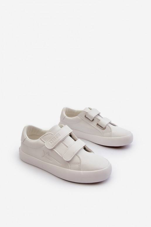 Bērnu brīvā laika apavi ar lipīgām aizdarēm Big Star NN374007 baltas krāsas