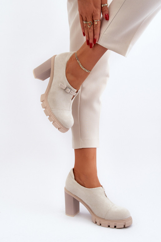 apavi ar papēdi Ziloņkaula krāsas Tauina