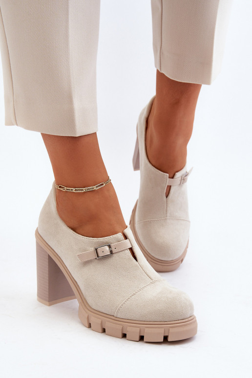 apavi ar papēdi Ziloņkaula krāsas Tauina