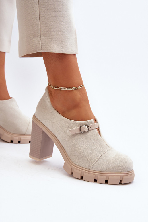 apavi ar papēdi Ziloņkaula krāsas Tauina