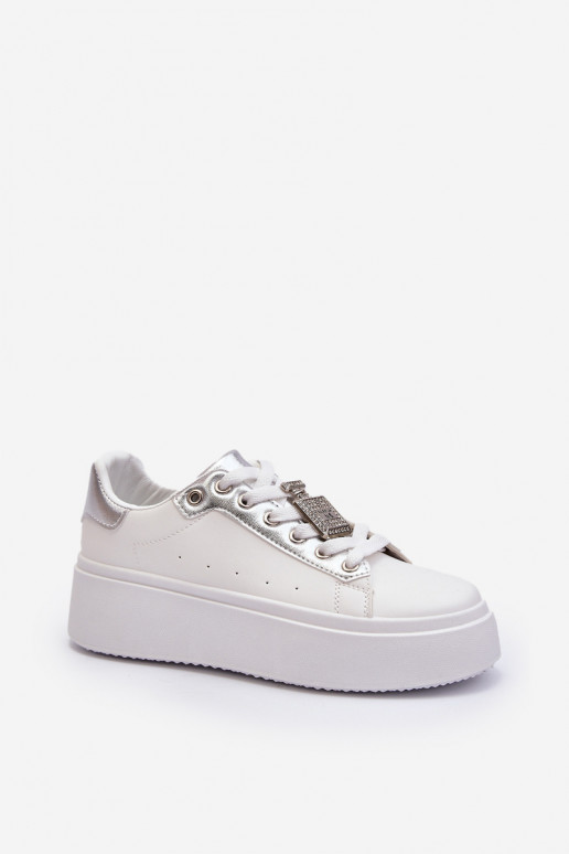 Sneakers modeļa apavi ar ornamentiem baltas krāsas Celedria Sneakers modeļa apavi ar ornamentiem baltas krāsas Celedria
