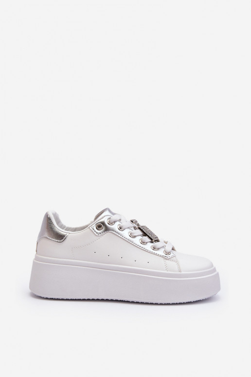Sneakers modeļa apavi ar ornamentiem baltas krāsas Celedria Sneakers modeļa apavi ar ornamentiem baltas krāsas Celedria