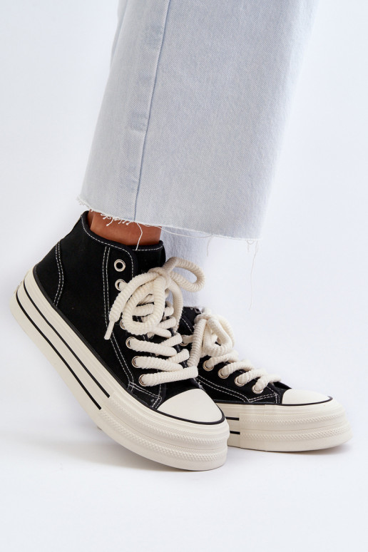 sieviešu puszābaki ar platformu melnas krāsas Aineri