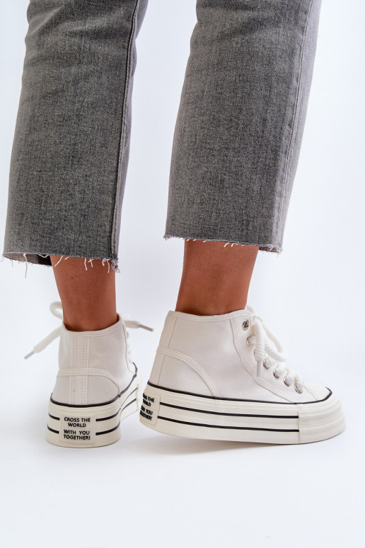 sieviešu puszābaki ar platformu baltas krāsas Aineri