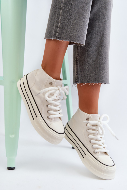 sieviešu puszābaki ar platformu baltas krāsas Aineri