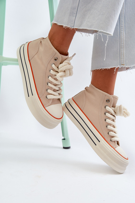 sieviešu puszābaki ar platformu smilšu krāsas Aineri