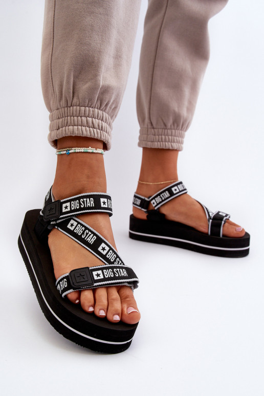 Sieviešu basenes ar platformu Big Star NN274A525 melnas krāsas