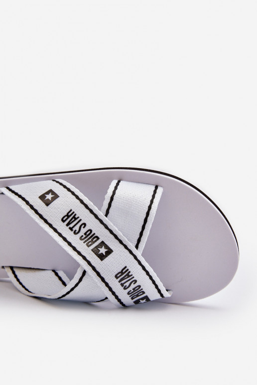 sieviešu čībasVieglas čības uz pirkstaj Podeszwie Big Star NN274A509 baltas krāsas