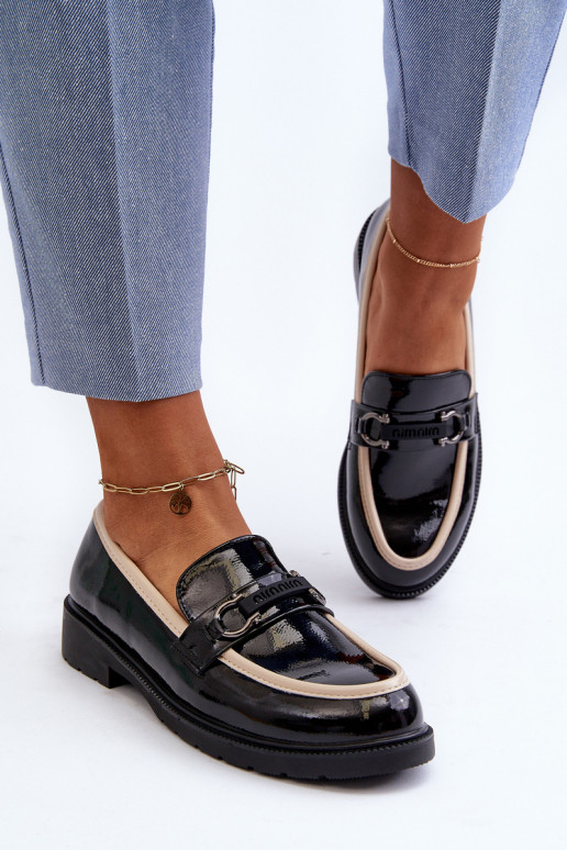 Sieviešu apavi Mokasīni S.Barski HY336A melnas krāsas Sieviešu apavi Mokasīni S.Barski HY336A melnas krāsas