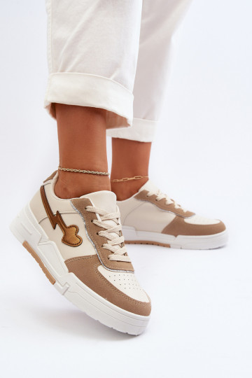 Sneakers modeļa apavi ar platformu smilšu krāsas Zeparine