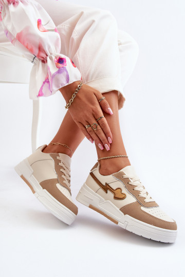 Sneakers modeļa apavi ar platformu smilšu krāsas Zeparine 2