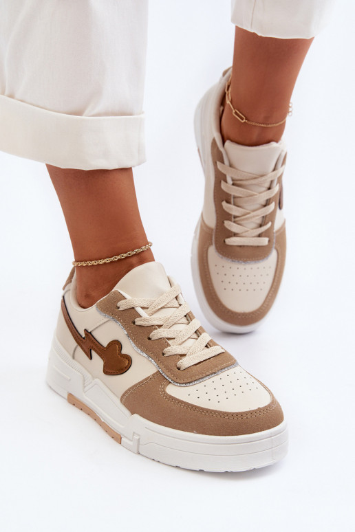 Sneakers modeļa apavi ar platformu smilšu krāsas Zeparine Sneakers modeļa apavi ar platformu smilšu krāsas Zeparine