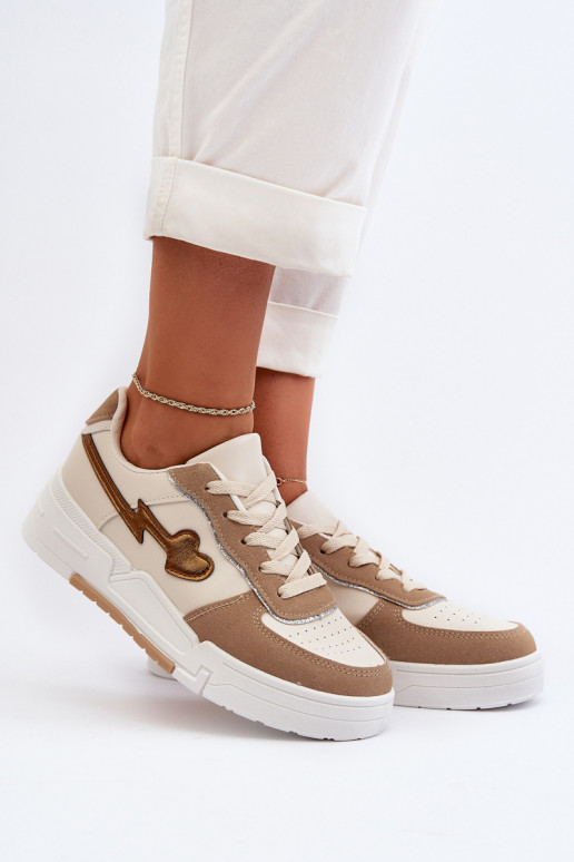 Sneakers modeļa apavi ar platformu smilšu krāsas Zeparine Sneakers modeļa apavi ar platformu smilšu krāsas Zeparine