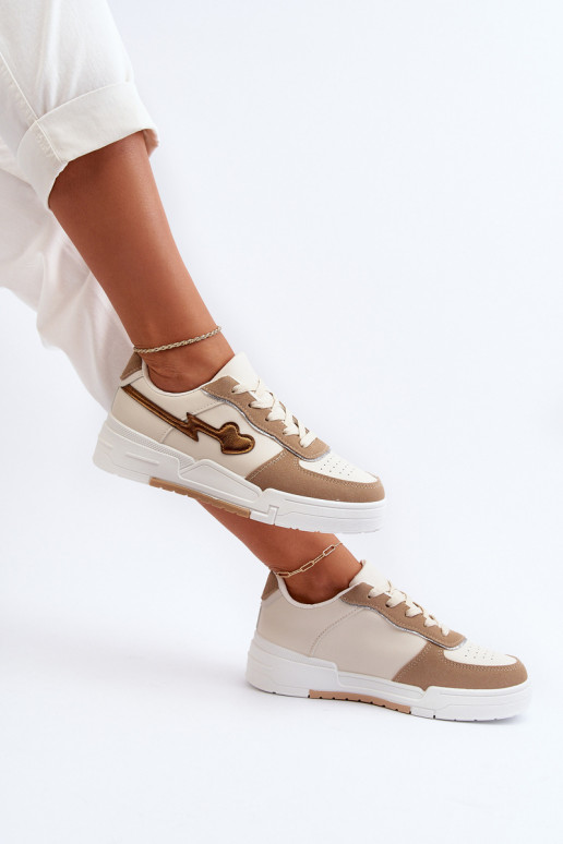 Sneakers modeļa apavi ar platformu smilšu krāsas Zeparine Sneakers modeļa apavi ar platformu smilšu krāsas Zeparine