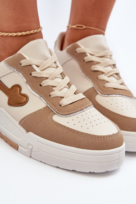 Sneakers modeļa apavi ar platformu smilšu krāsas Zeparine Sneakers modeļa apavi ar platformu smilšu krāsas Zeparine