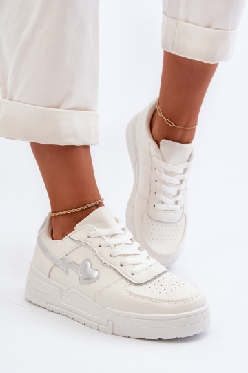 Sneakers modeļa apavi ar platformu baltas krāsas Zeparine