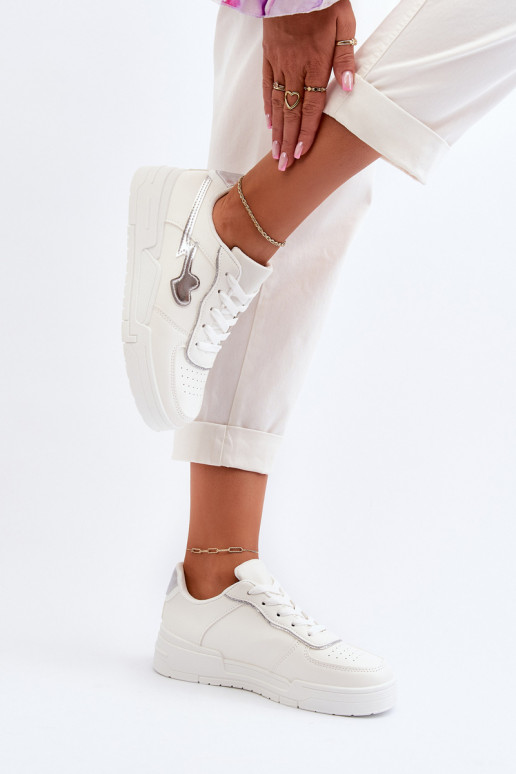 Sneakers modeļa apavi ar platformu baltas krāsas Zeparine