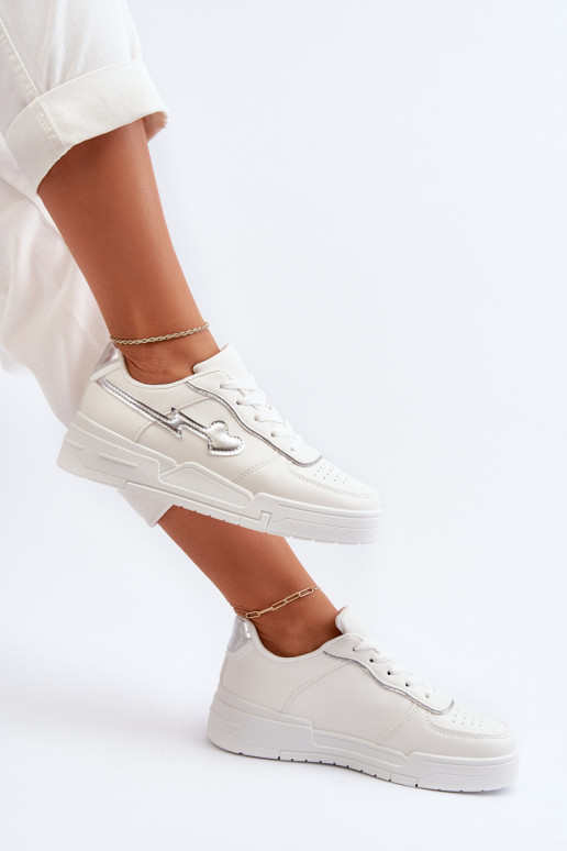 Sneakers modeļa apavi ar platformu baltas krāsas Zeparine
