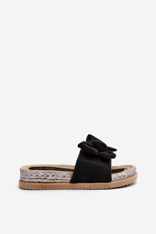  Čības ar platformu ar bantītēm Melns Aflia