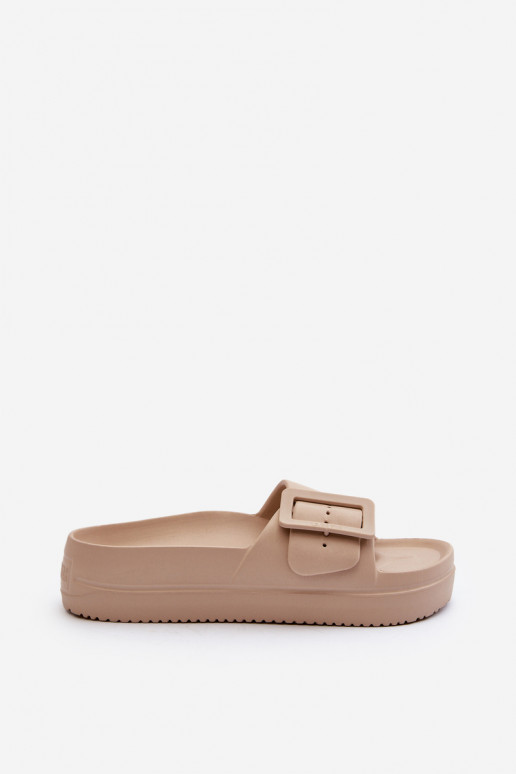 Vieglas čības ar platformu ar sprādzēm Big Star NN274A666 smilšu krāsas