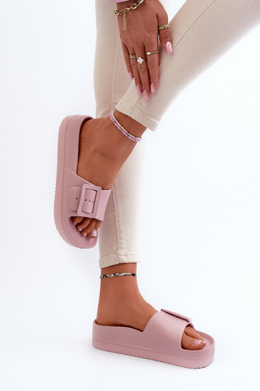 Vieglas čības ar platformu ar sprādzēm Big Star NN274A663 Rozā krāsas