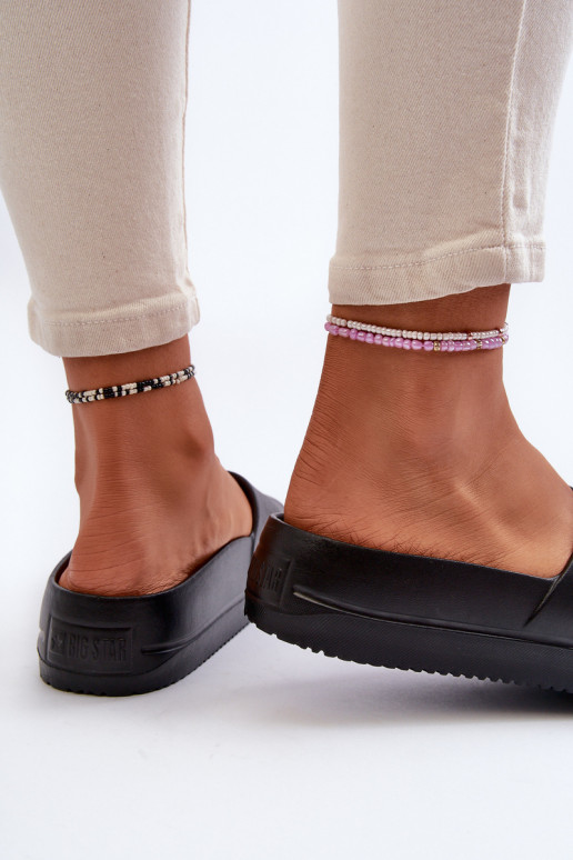 Vieglas čības ar platformu ar sprādzēm Big Star NN274A662 melnas krāsas