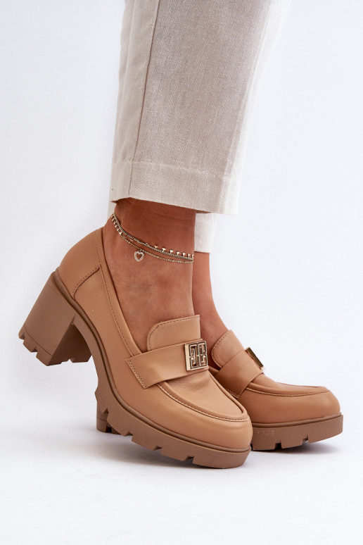 apavi ar ornamentiem brūnas krāsas Ranunca