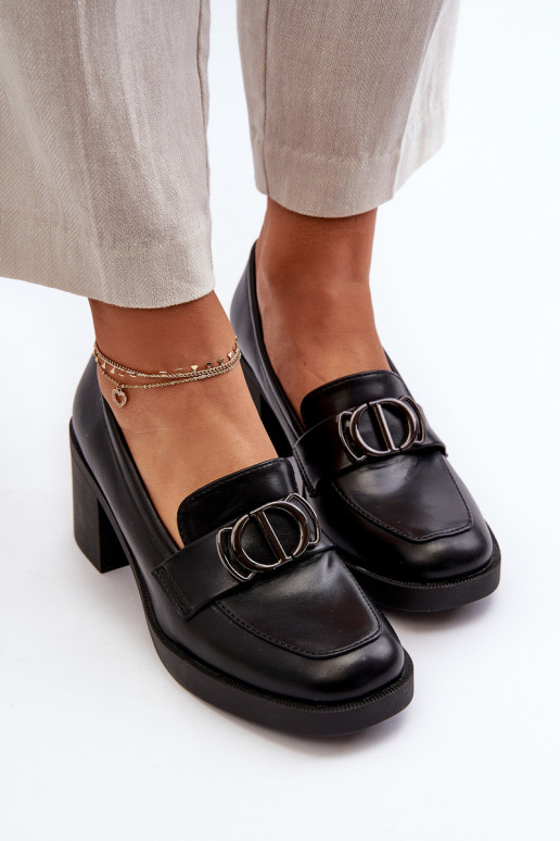 apavi ar papēdi ar ornamentiem melnas krāsas Nedarea