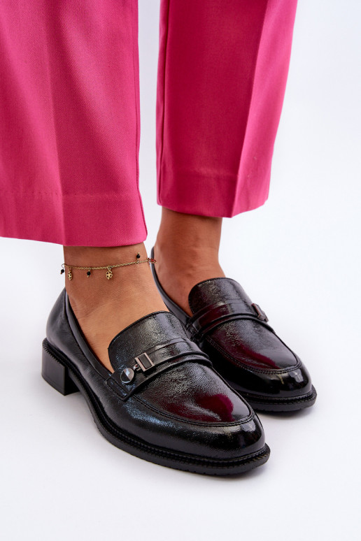 Lakoti mokasīni melnas krāsas Nerilaja