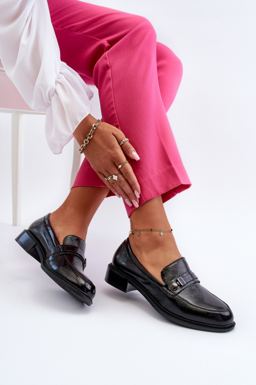 Lakoti mokasīni melnas krāsas Nerilaja